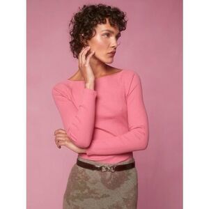 Rouje Pink Ribbed Blouse